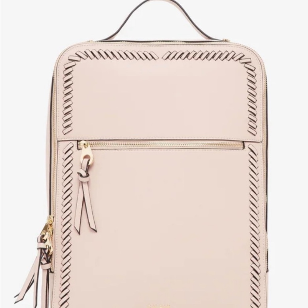 Elegant Beige Leather Backpack
